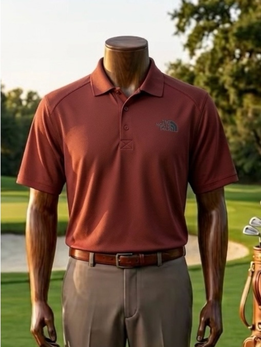 The North Face Men's Adventure Polo Shirt - FlashDry Burgundy Red XL